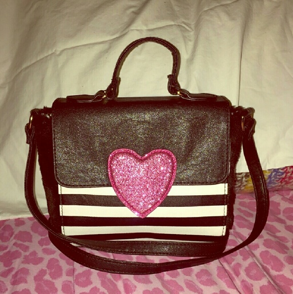 Dolls Kill Handbags - Betsey Johnson Striped Crossbody Beetlejuice vibes